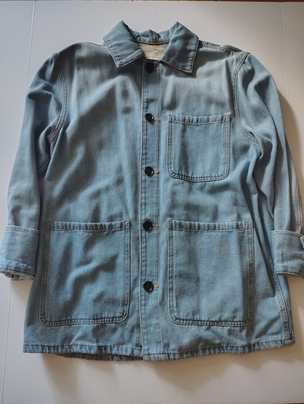 Treasure & Bond Light Wash Denim Chore Jacket